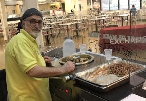 At FAFB roasting Bavarian nuts.