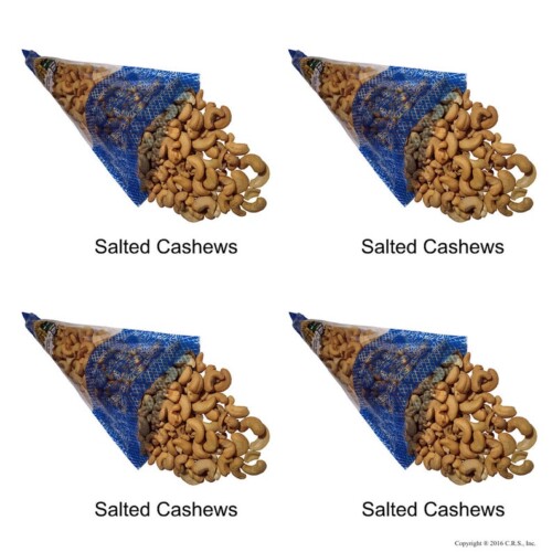 Lightly Salted Cashews in 4 Cone Pack