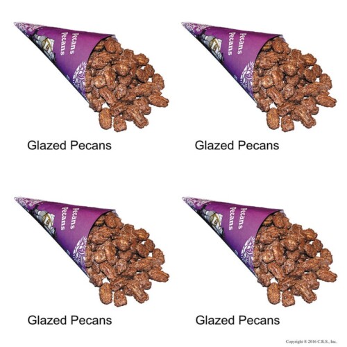 Cinnamon Glazed Roasted Pecans in 4 Cone Pack